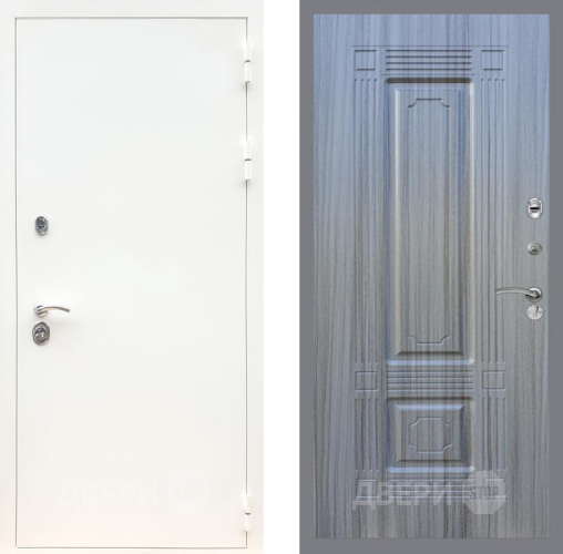Входная металлическая Дверь Рекс (REX) 5 Белая Шагрень FL-2 Сандал грей в Электрогорске
