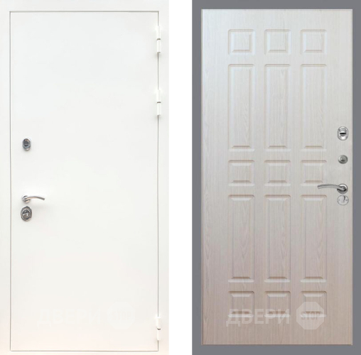 Входная металлическая Дверь Рекс (REX) 5 Белая Шагрень FL-33 Беленый дуб в Электрогорске