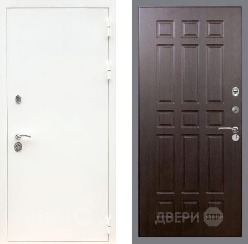 Входная металлическая Дверь Рекс (REX) 5 Белая Шагрень FL-33 Венге в Электрогорске