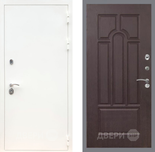 Входная металлическая Дверь Рекс (REX) 5 Белая Шагрень FL-58 Венге в Электрогорске