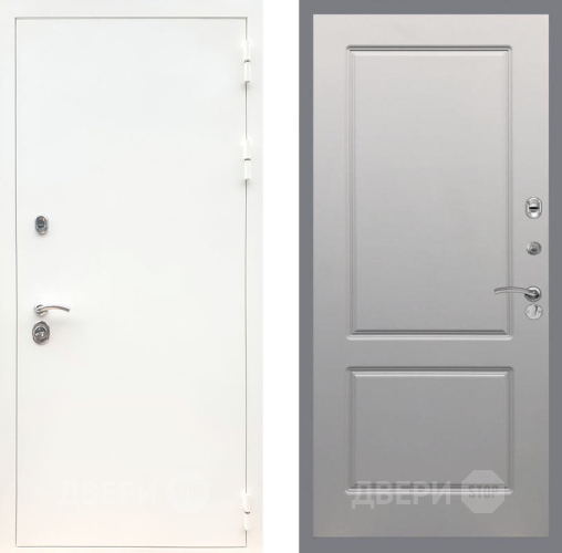 Входная металлическая Дверь Рекс (REX) 5 Белая Шагрень FL-117 Грей софт в Электрогорске