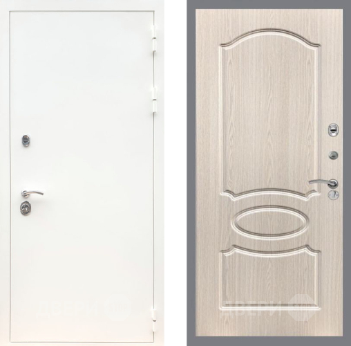 Дверь Рекс (REX) 5 Белая Шагрень FL-128 Беленый дуб в Электрогорске