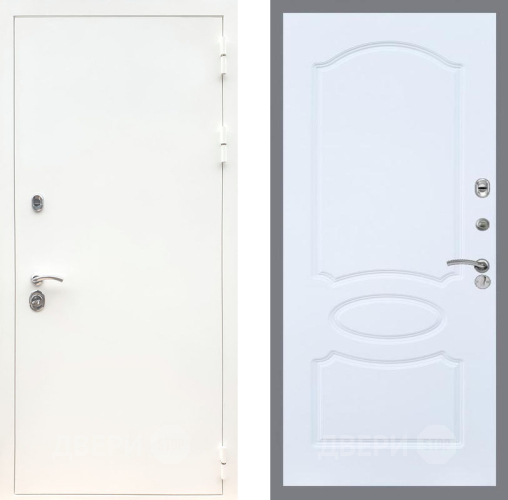 Входная металлическая Дверь Рекс (REX) 5 Белая Шагрень FL-128 Силк Сноу в Электрогорске