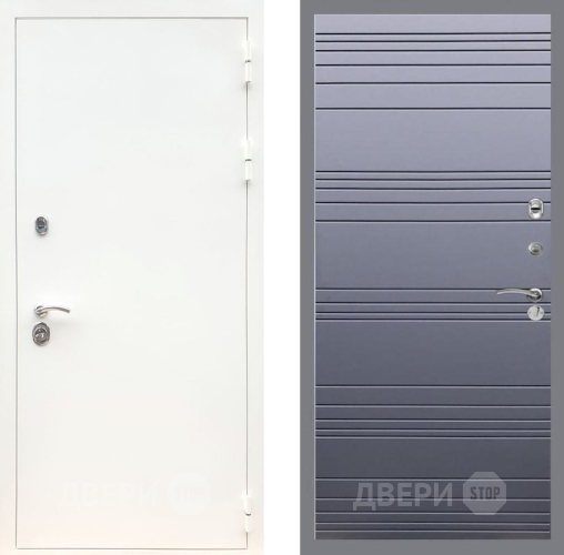 Входная металлическая Дверь Рекс (REX) 5 Белая Шагрень Line Силк титан в Электрогорске