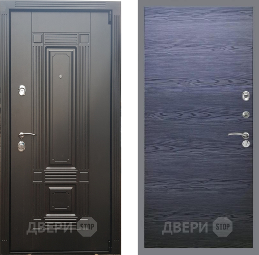 Входная металлическая Дверь Рекс (REX) 9 GL Дуб тангенальный черный в Электрогорске