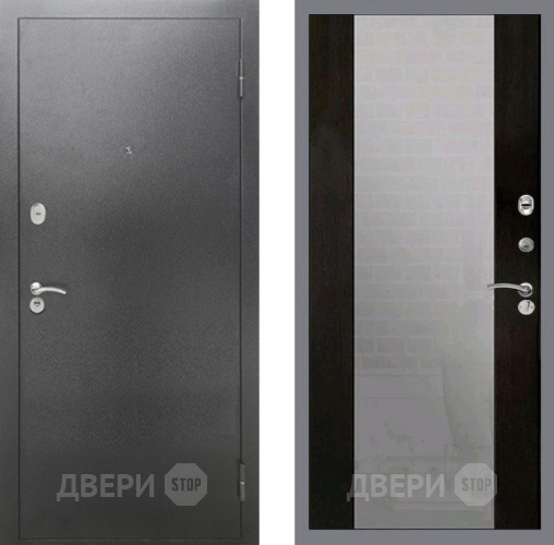 Входная металлическая Дверь Рекс (REX) 2А Серебро Антик СБ-16 Зеркало Венге в Электрогорске