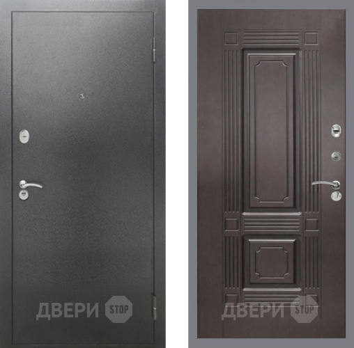 Входная металлическая Дверь Рекс (REX) 2А Серебро Антик FL-2 Венге в Электрогорске