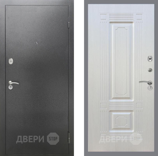 Входная металлическая Дверь Рекс (REX) 2А Серебро Антик FL-2 Лиственница беж в Электрогорске