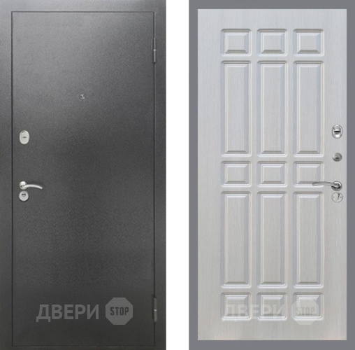 Входная металлическая Дверь Рекс (REX) 2А Серебро Антик FL-33 Лиственница беж в Электрогорске