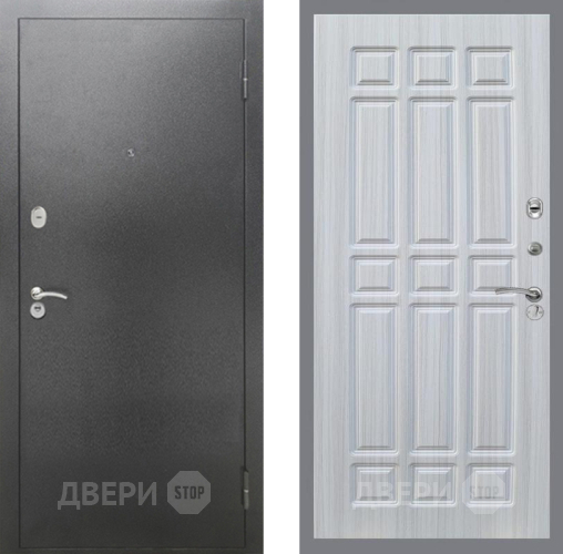 Входная металлическая Дверь Рекс (REX) 2А Серебро Антик FL-33 Сандал белый в Электрогорске