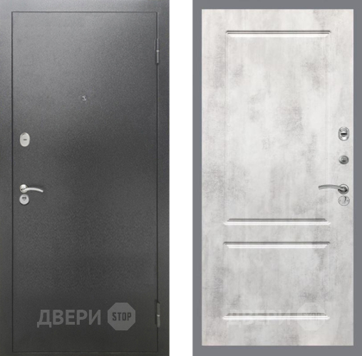 Входная металлическая Дверь Рекс (REX) 2А Серебро Антик FL-117 Бетон светлый в Электрогорске