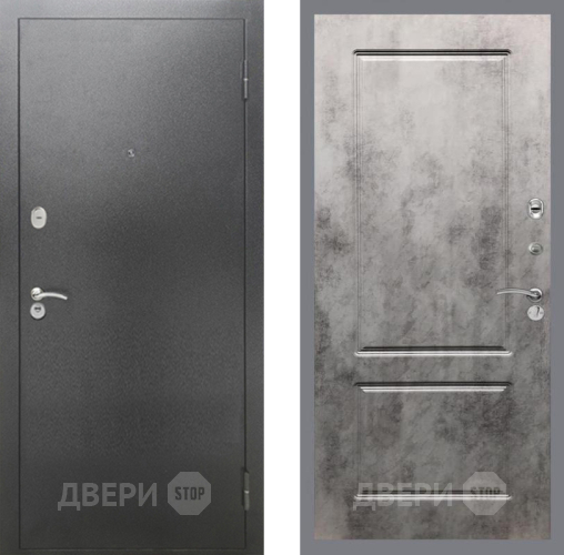 Дверь Рекс (REX) 2А Серебро Антик FL-117 Бетон темный в Электрогорске