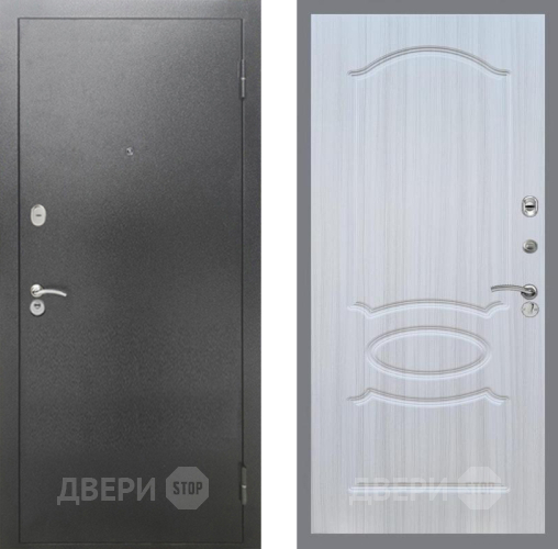 Входная металлическая Дверь Рекс (REX) 2А Серебро Антик FL-128 Сандал белый в Электрогорске