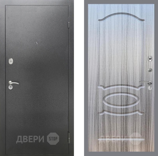 Дверь Рекс (REX) 2А Серебро Антик FL-128 Сандал грей в Электрогорске