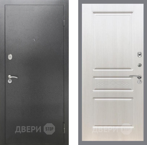 Входная металлическая Дверь Рекс (REX) 2А Серебро Антик FL-243 Лиственница беж в Электрогорске
