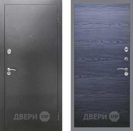 Входная металлическая Дверь Рекс (REX) 2А Серебро Антик GL Дуб тангенальный черный в Электрогорске