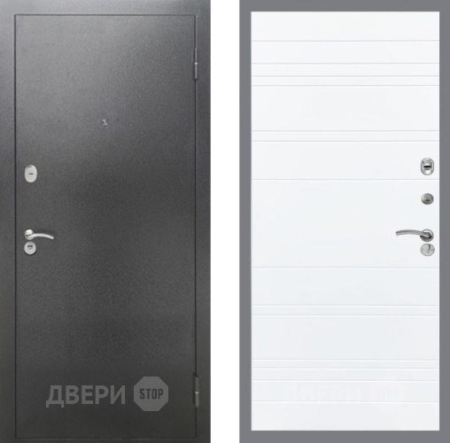Входная металлическая Дверь Рекс (REX) 2А Серебро Антик Line Силк Сноу в Электрогорске