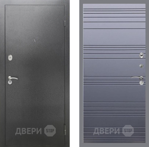 Входная металлическая Дверь Рекс (REX) 2А Серебро Антик Line Силк титан в Электрогорске