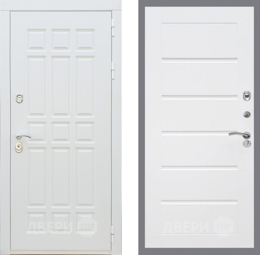 Входная металлическая Дверь Рекс (REX) 8 Силк Сноу Сити Белый ясень в Электрогорске