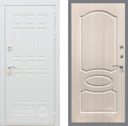 Входная металлическая Дверь Рекс (REX) 8 Силк Сноу FL-128 Беленый дуб в Электрогорске