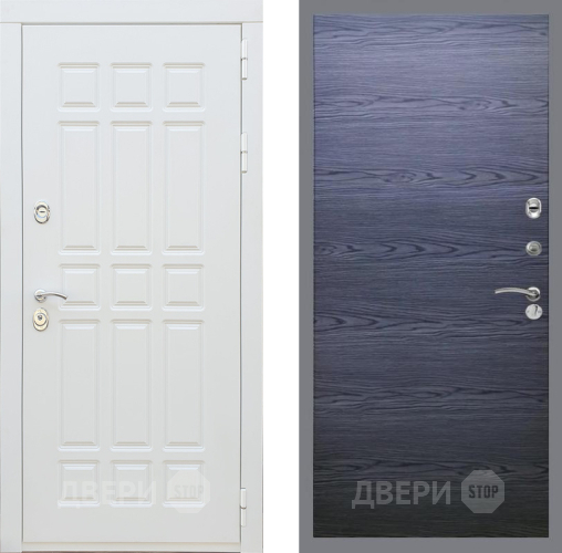 Входная металлическая Дверь Рекс (REX) 8 Силк Сноу GL Дуб тангенальный черный в Электрогорске