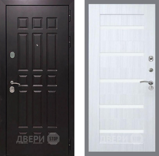 Входная металлическая Дверь Рекс (REX) 8 СБ-14 стекло белое Сандал белый в Электрогорске