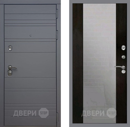 Входная металлическая Дверь Рекс (REX) 14 силк титан СБ-16 Зеркало Венге в Электрогорске