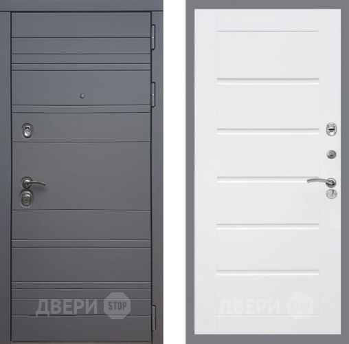 Входная металлическая Дверь Рекс (REX) 14 силк титан Сити Белый ясень в Электрогорске