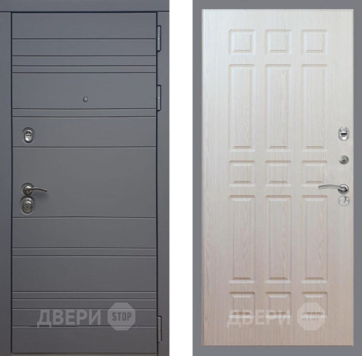 Входная металлическая Дверь Рекс (REX) 14 силк титан FL-33 Беленый дуб в Электрогорске