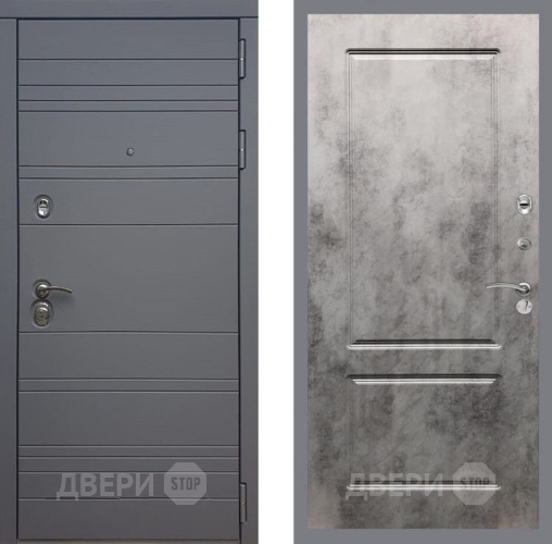 Входная металлическая Дверь Рекс (REX) 14 силк титан FL-117 Бетон темный в Электрогорске