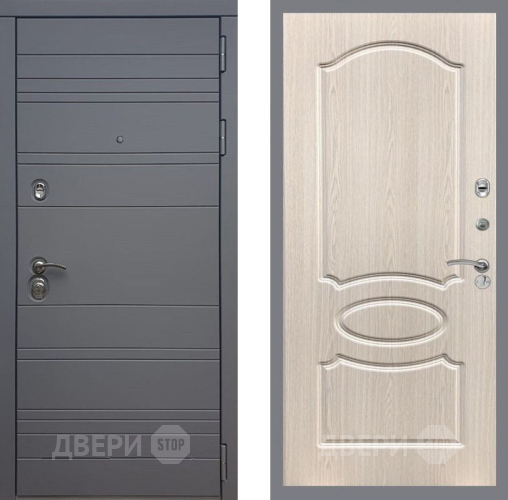 Входная металлическая Дверь Рекс (REX) 14 силк титан FL-128 Беленый дуб в Электрогорске