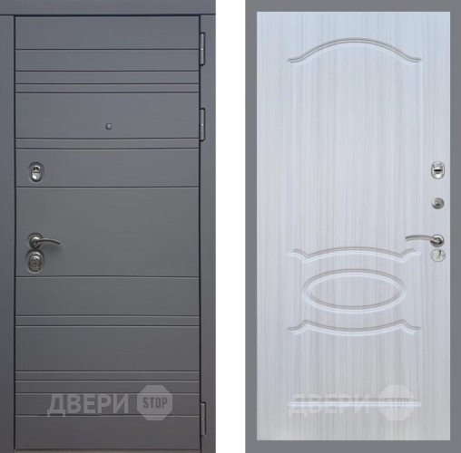 Входная металлическая Дверь Рекс (REX) 14 силк титан FL-128 Сандал белый в Электрогорске