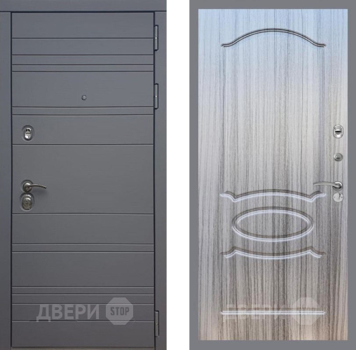Входная металлическая Дверь Рекс (REX) 14 силк титан FL-128 Сандал грей в Электрогорске