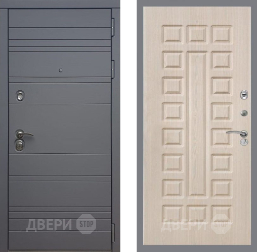 Входная металлическая Дверь Рекс (REX) 14 силк титан FL-183 Беленый дуб в Электрогорске