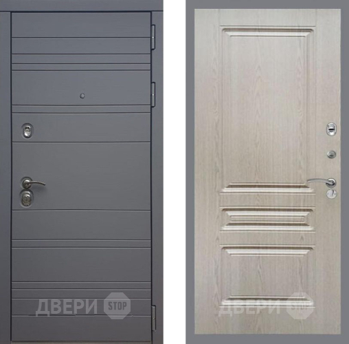 Входная металлическая Дверь Рекс (REX) 14 силк титан FL-243 Беленый дуб в Электрогорске
