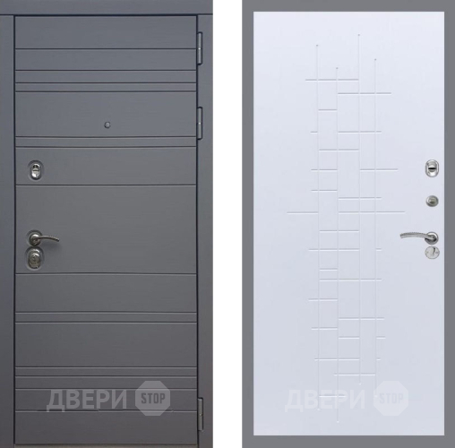 Входная металлическая Дверь Рекс (REX) 14 силк титан FL-289 Белый ясень в Электрогорске