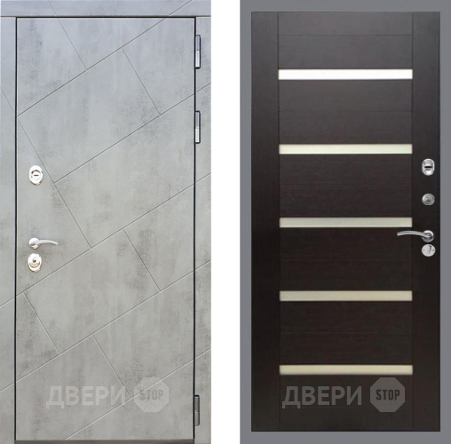 Входная металлическая Дверь Рекс (REX) 22 СБ-14 стекло белое венге поперечный в Электрогорске