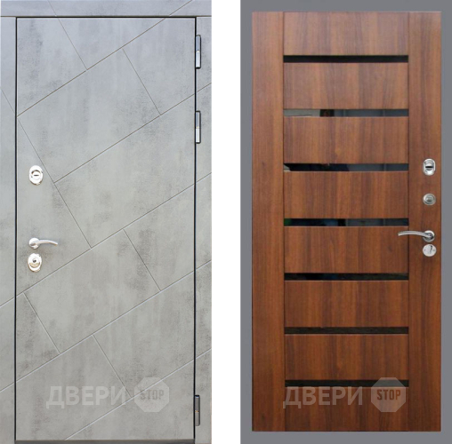 Входная металлическая Дверь Рекс (REX) 22 СБ-14 стекло черное Орех бренди в Электрогорске