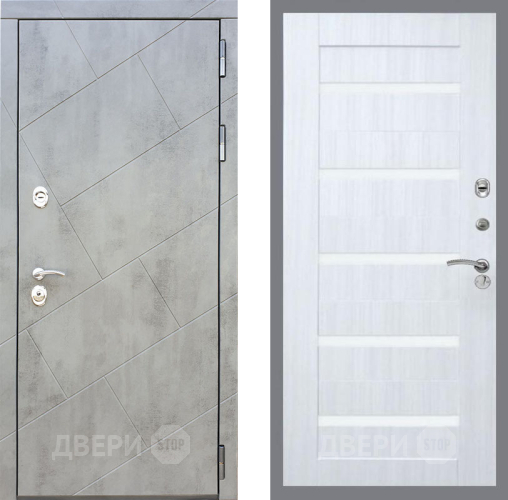 Входная металлическая Дверь Рекс (REX) 22 СБ-14 стекло белое Сандал белый в Электрогорске