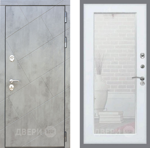 Входная металлическая Дверь Рекс (REX) 22 Зеркало Пастораль Белый ясень в Электрогорске