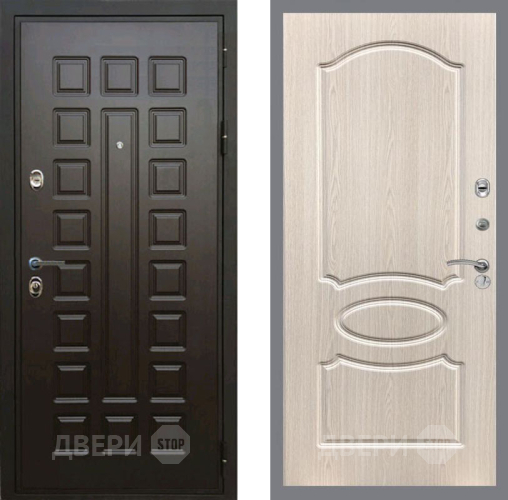 Входная металлическая Дверь Рекс (REX) Премиум 3к FL-128 Беленый дуб в Электрогорске