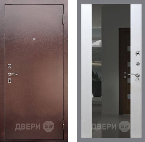 Дверь Рекс (REX) 1 СБ-16 Зеркало Белый ясень в Электрогорске