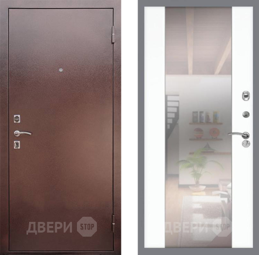 Входная металлическая Дверь Рекс (REX) 1 СБ-16 Зеркало Силк Сноу в Электрогорске