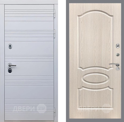 Входная металлическая Дверь Рекс (REX) 14 Силк Сноу FL-128 Беленый дуб в Электрогорске