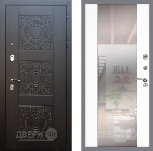 Входная металлическая Дверь Рекс (REX) 10 СБ-16 Зеркало Силк Сноу в Электрогорске