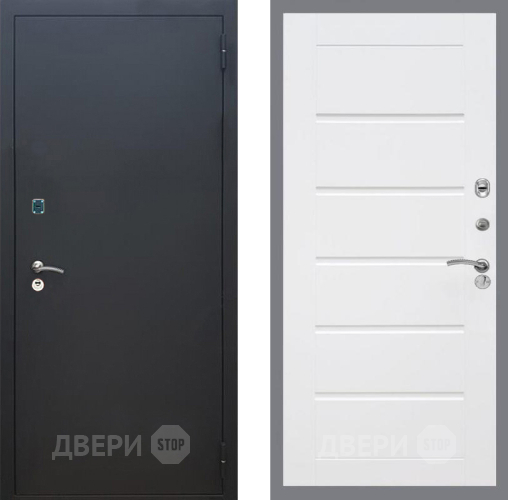 Входная металлическая Дверь Рекс (REX) 1A Черный Муар Сити Белый ясень в Электрогорске