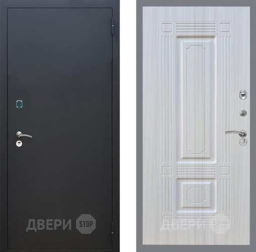 Входная металлическая Дверь Рекс (REX) 1A Черный Муар FL-2 Сандал белый в Электрогорске