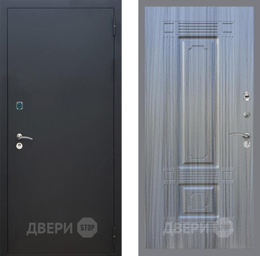 Входная металлическая Дверь Рекс (REX) 1A Черный Муар FL-2 Сандал грей в Электрогорске