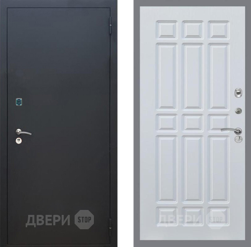 Дверь Рекс (REX) 1A Черный Муар FL-33 Белый ясень в Электрогорске