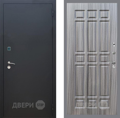 Входная металлическая Дверь Рекс (REX) 1A Черный Муар FL-33 Сандал грей в Электрогорске
